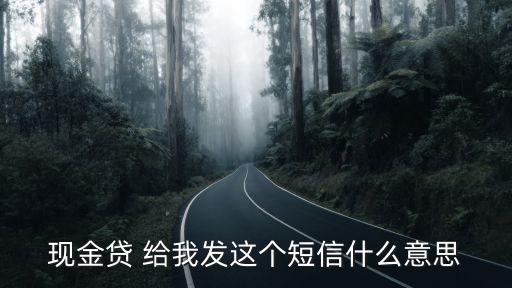 現(xiàn)金貸 給我發(fā)這個(gè)短信什么意思