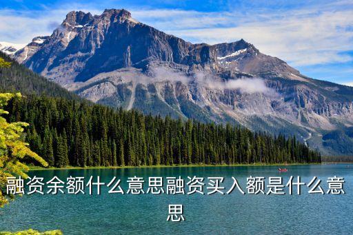 融資余額什么意思融資買入額是什么意思