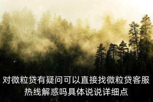 微粒貸電話什么時(shí)候打，對(duì)微粒貸有疑問可以直接找微粒貸客服熱線解惑嗎具體說說詳細(xì)點(diǎn)