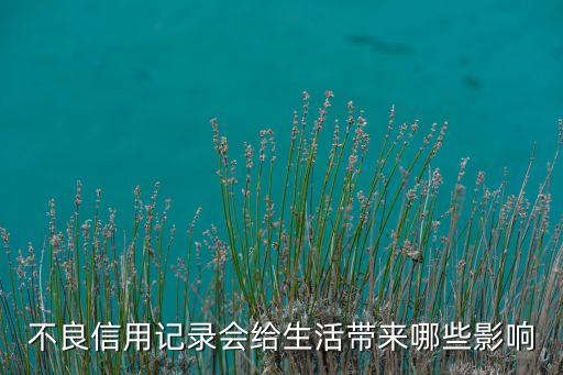 不良信用記錄會給生活帶來哪些影響