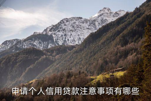 申請個人信用貸款注意事項有哪些
