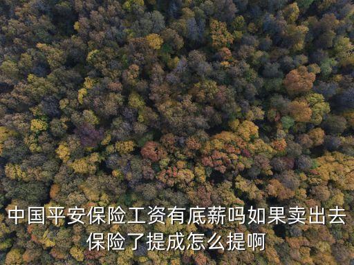 中國平安保險工資有底薪嗎如果賣出去保險了提成怎么提啊