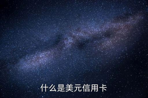 什么是美元信用卡