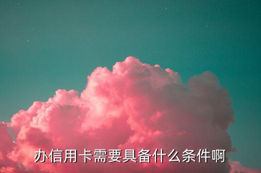 辦信用卡需要具備什么條件啊