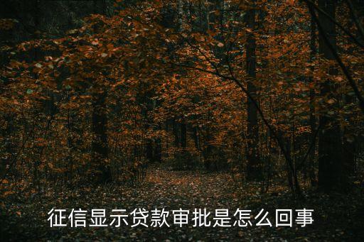征信顯示貸款審批是怎么回事