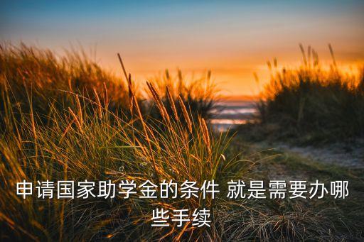 申請國家助學(xué)金的條件 就是需要辦哪些手續(xù)