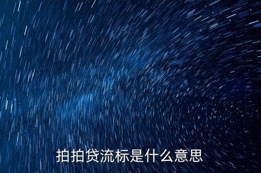 拍拍流標(biāo)是什么原因，拍拍貸流標(biāo)是什么意思
