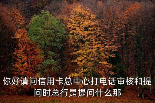 你好請問信用卡總中心打電話審核和提問時總行是提問什么那