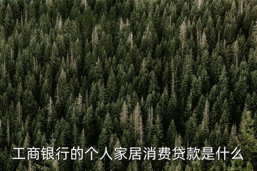 什么是家庭消費貸，什么是工行個人家居消費貸款