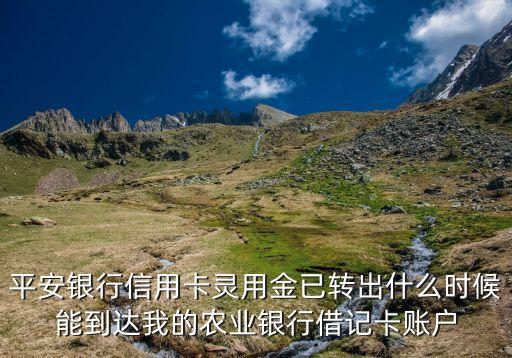 靈用金什么時(shí)候到賬，平安銀行信用卡靈用金已轉(zhuǎn)出什么時(shí)候能到達(dá)我的農(nóng)業(yè)銀行借記卡賬戶