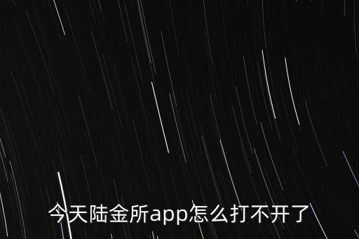 今天陸金所app怎么打不開(kāi)了