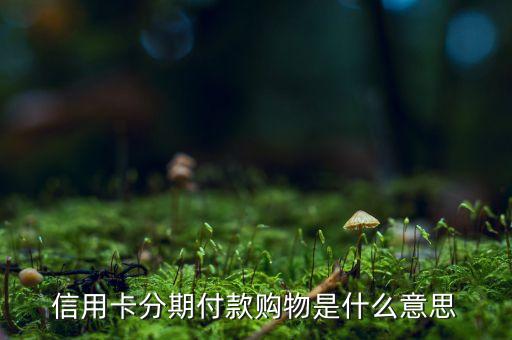 信用卡分期付款購物是什么意思