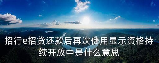 招商e招貸還款顯示什么，招行e招貸是怎么還款