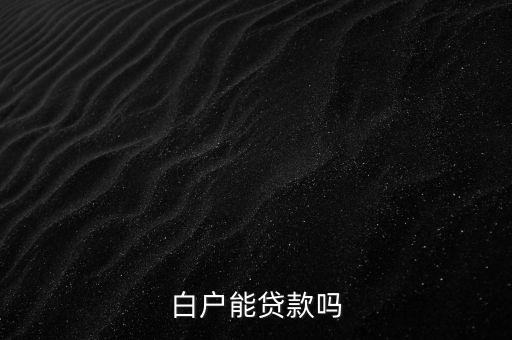 白戶能辦什么貸款嗎，白戶可以做哪些貸款