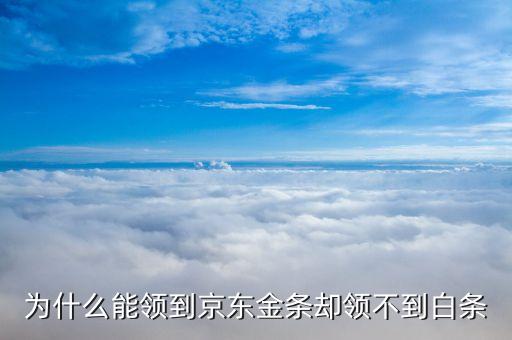 為什么有金條沒白條，為什么能領(lǐng)到京東金條卻領(lǐng)不到白條