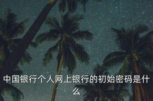 中國銀行個(gè)人網(wǎng)上銀行的初始密碼是什么
