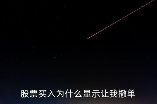買入股票怎么是撤單，為什么我買進(jìn)的股票是在委托撤單