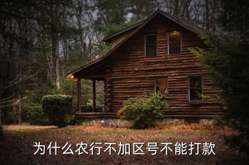 為什么農(nóng)行不加區(qū)號不能打款