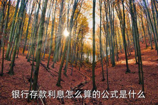 銀行算利息公式是什么，銀行存款利息怎么算的公式是什么