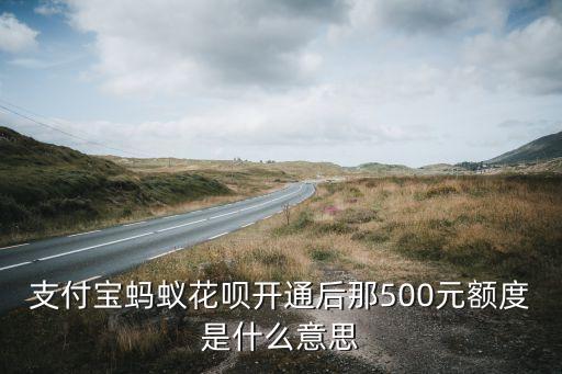 支付寶螞蟻花唄開通后那500元額度是什么意思