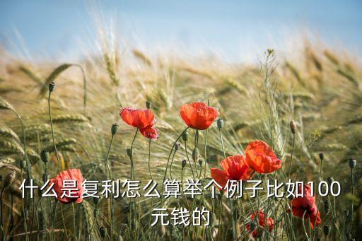 什么是復(fù)利怎么算舉個例子比如100元錢的