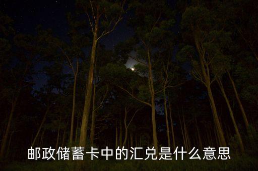 郵政儲(chǔ)蓄卡中的匯兌是什么意思