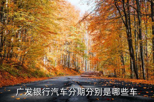 廣發(fā)銀行汽車(chē)分期分別是哪些車(chē)