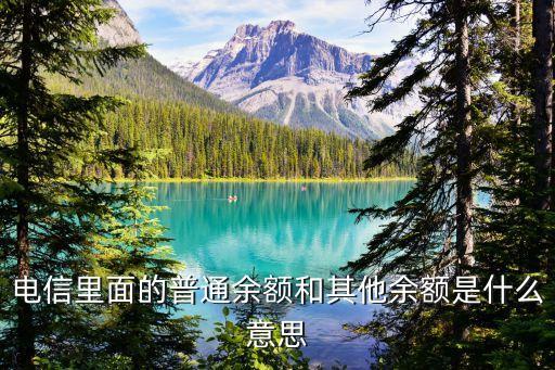 普通賬戶余額是什么意思，電信里面的普通余額和其他余額是什么意思