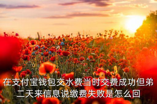 為什么支付寶交水費交失敗，為什么我用支付寶交水費不成功