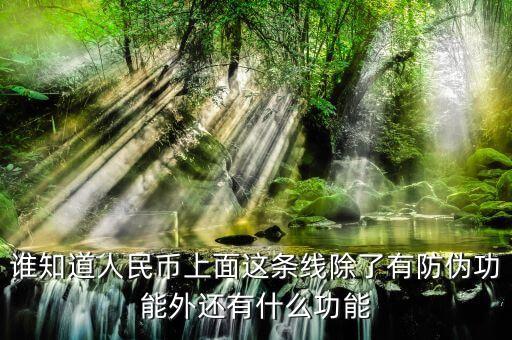 誰知道人民幣上面這條線除了有防偽功能外還有什么功能