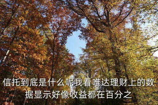 信托到底是什么呢我看唯達(dá)理財(cái)上的數(shù)據(jù)顯示好像收益都在百分之