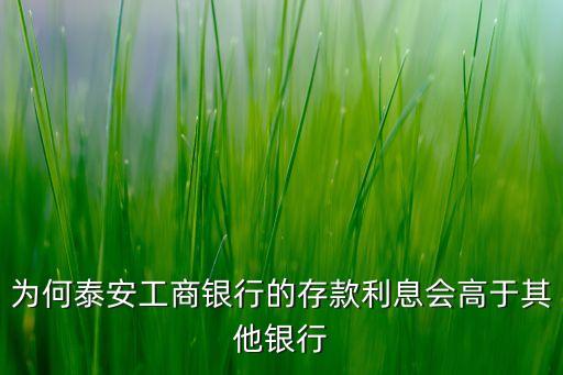 為何泰安工商銀行的存款利息會高于其他銀行