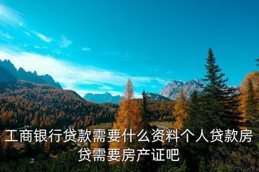 工商銀行貸款需要什么資料個人貸款房貸需要房產(chǎn)證吧