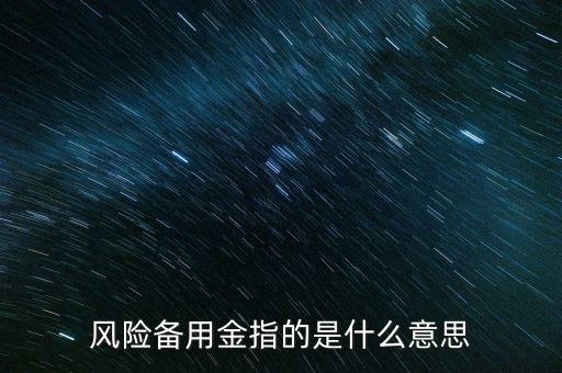 風(fēng)險(xiǎn)備用金指的是什么意思