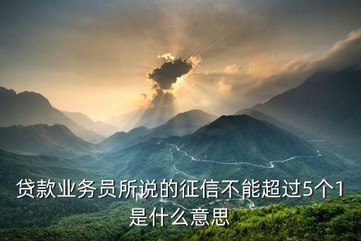 貸款業(yè)務(wù)員所說的征信不能超過5個1是什么意思