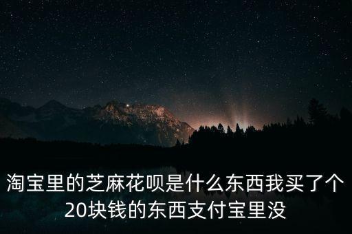 淘寶里的芝麻花唄是什么東西我買(mǎi)了個(gè)20塊錢(qián)的東西支付寶里沒(méi)