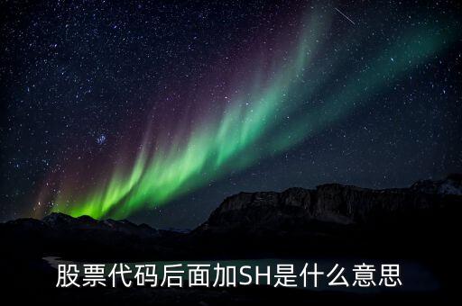 股票代碼后加是什么意思，股票代碼后面加SH是什么意思