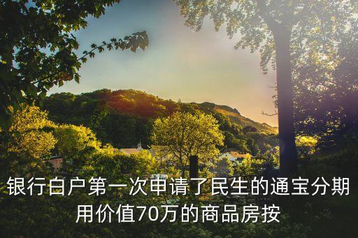 銀行白戶第一次申請了民生的通寶分期用價值70萬的商品房按
