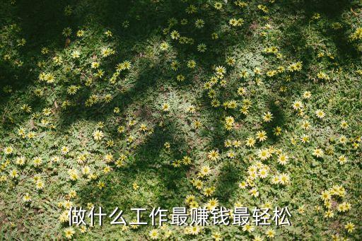 什么工作能賺錢壓力小，現(xiàn)在什么工作最能賺錢而且風(fēng)險小別說一些旁門左道的答案謝謝