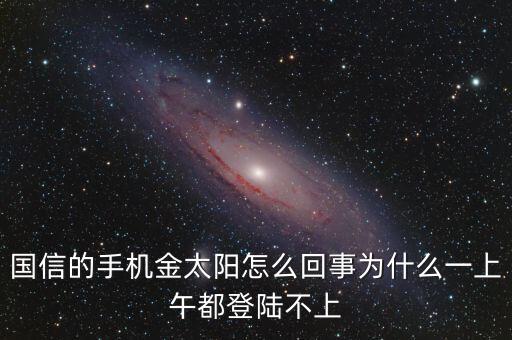 國信的手機(jī)金太陽怎么回事為什么一上午都登陸不上