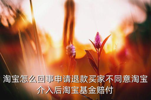 淘寶怎么回事申請退款買家不同意淘寶介入后淘寶基金賠付
