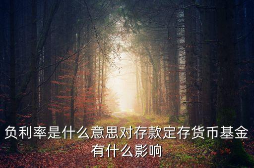 負(fù)利率是什么意思對存款定存貨幣基金有什么影響