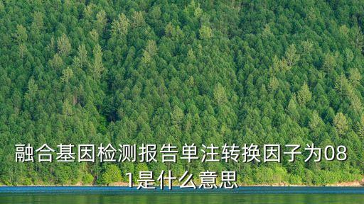 融合基因檢測報告單注轉(zhuǎn)換因子為081是什么意思