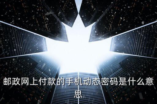 郵政網(wǎng)上付款的手機(jī)動(dòng)態(tài)密碼是什么意思