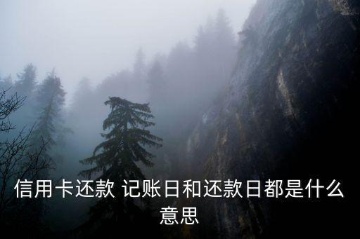 信用卡還款 記賬日和還款日都是什么意思