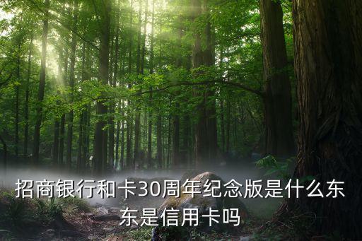 招商銀行和卡30周年紀(jì)念版是什么東東是信用卡嗎
