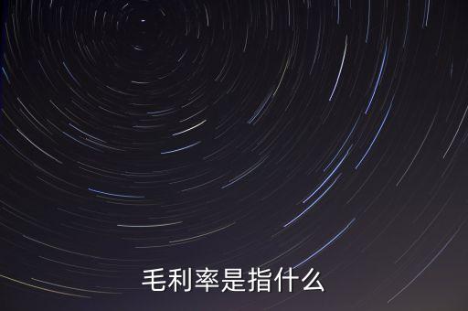 毛利率是指什么