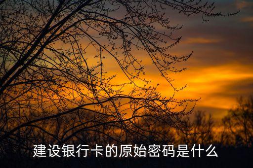 建設(shè)銀行卡默認(rèn)密碼是什么意思，建設(shè)銀行卡的原始密碼是什么