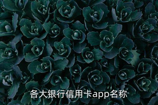 各大銀行信用卡app名稱