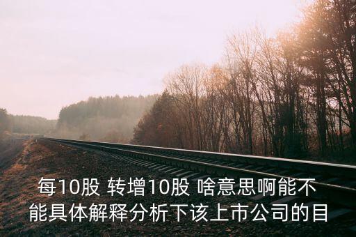 每10股 轉(zhuǎn)增10股 啥意思啊能不能具體解釋分析下該上市公司的目